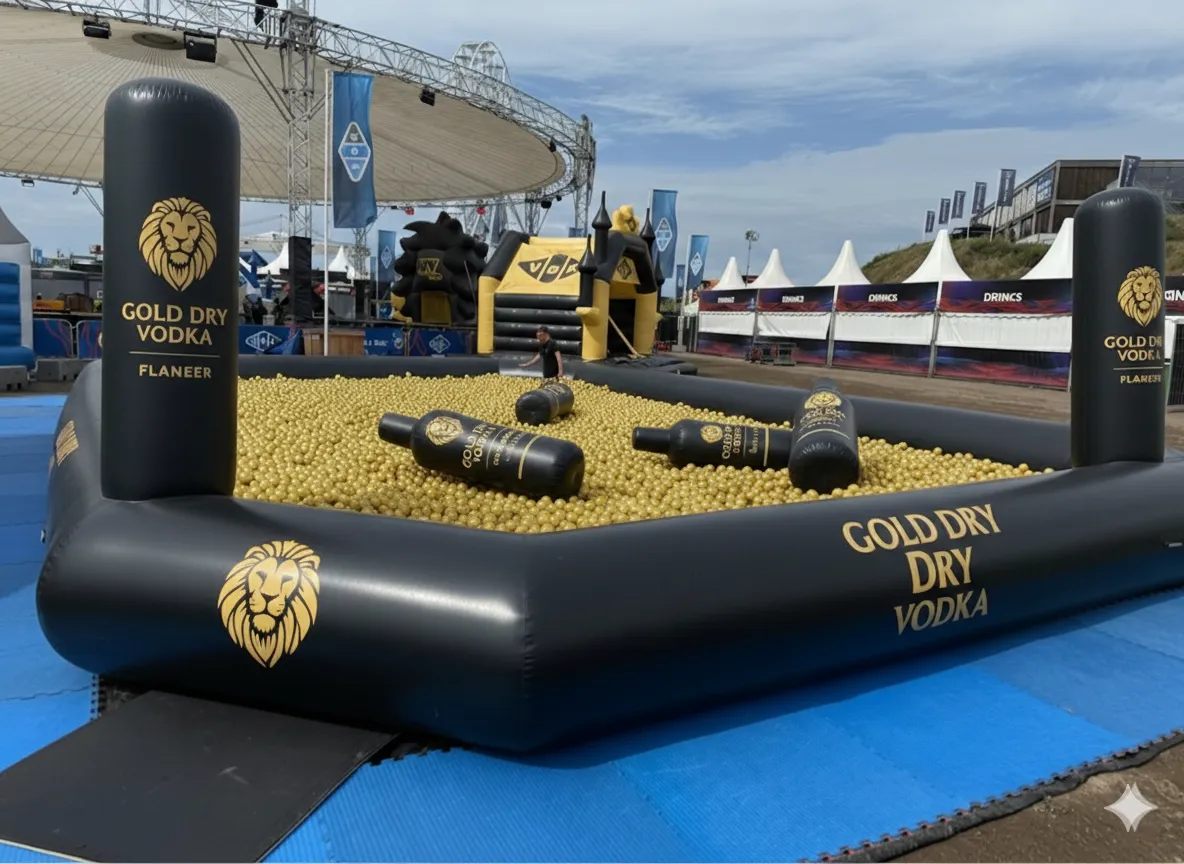 Gold Dry Vodka gebrande ballenbak activatie